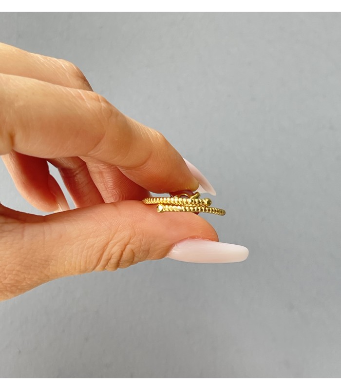 Anillo Cuarzo Rosa Braided
