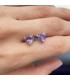 ARETES DE AMATISTA PULIDA FORMA CORAZON