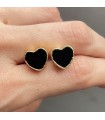 Aretes ónix en forma de corazón