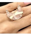 Anillo de Cuarzo Cristal en Forma de Luna