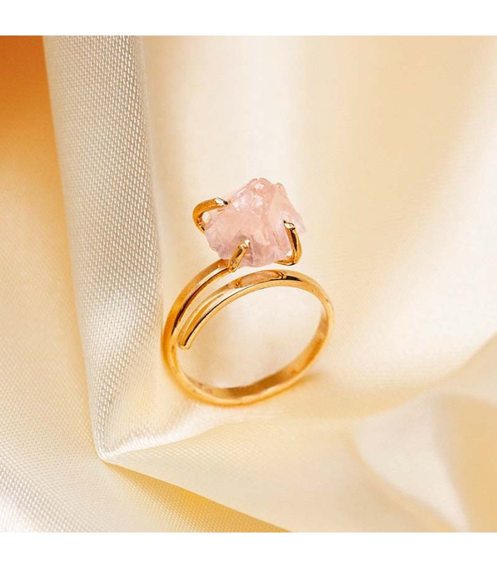 Anillo Cuarzo Rosa Single