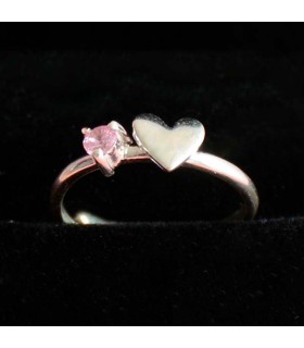 Anillo Topacio Rosa Corazón Mini