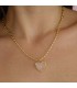 Collar de Cuarzo Rosa con dije en forma de corazón