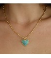 Collar de Amazonita con dije en forma de corazón
