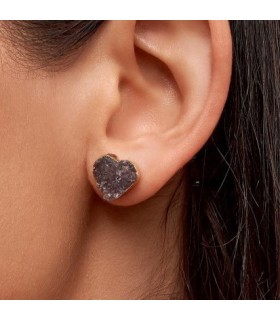 Aretes de Amatista en forma de corazón