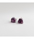 ARETES DE AMATISTA PULIDA FORMA CORAZON