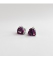ARETES DE AMATISTA PULIDA FORMA CORAZON