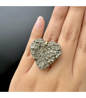 Anillo Pirita Druzy Wire