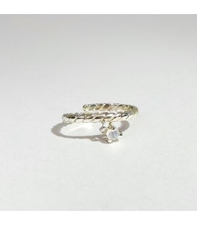 Anillo PiedraLuna Infinity trenzado