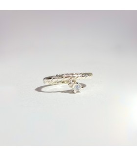 Anillo PiedraLuna Infinity trenzado