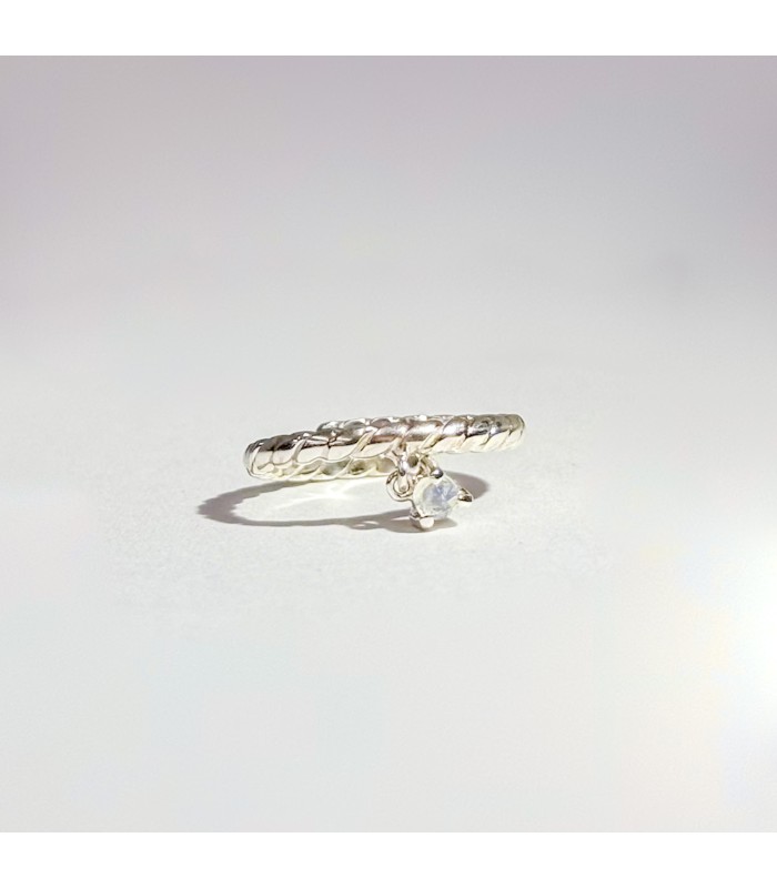 Anillo PiedraLuna Infinity trenzado