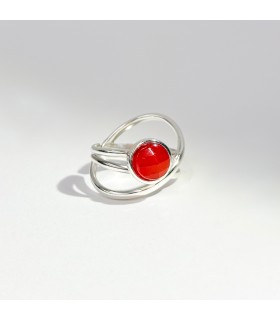 Anillo Cornalina Infinity style luxe Plata