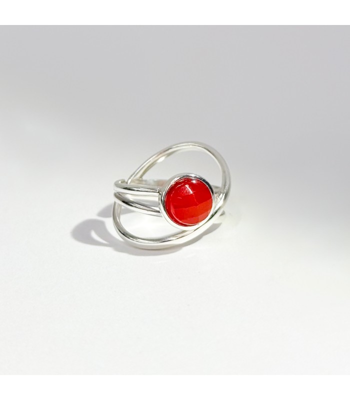 Anillo Cornalina Infinity style luxe Plata