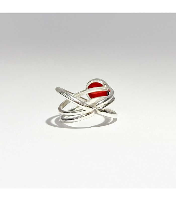 Anillo Cornalina Infinity style luxe Plata