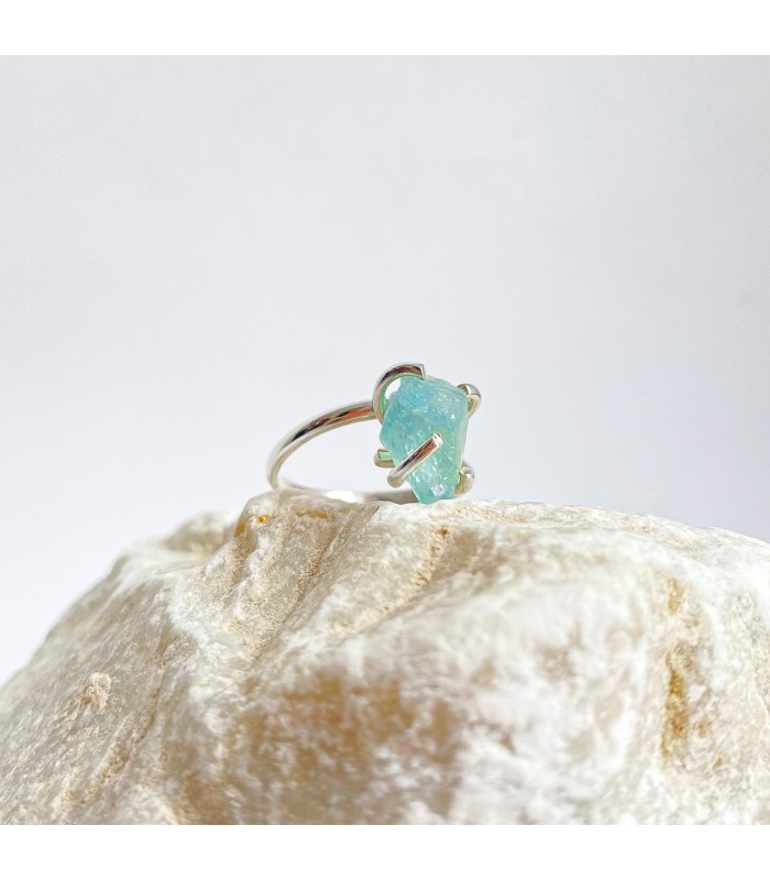 Anillo Aguamarina Druzy Single