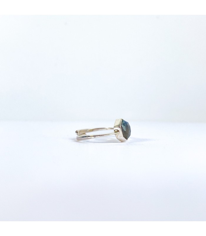 Anillo Infinity hexagonal Plata