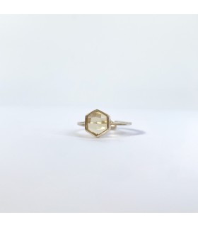 Anillo Infinity hexagonal Plata