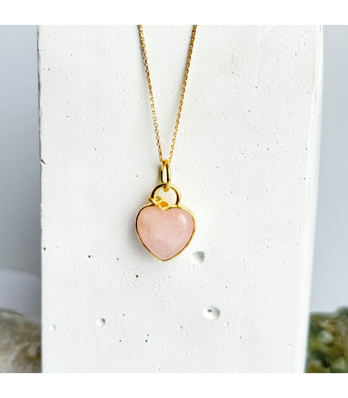 Dije Cuarzo Rosa Locked Heart