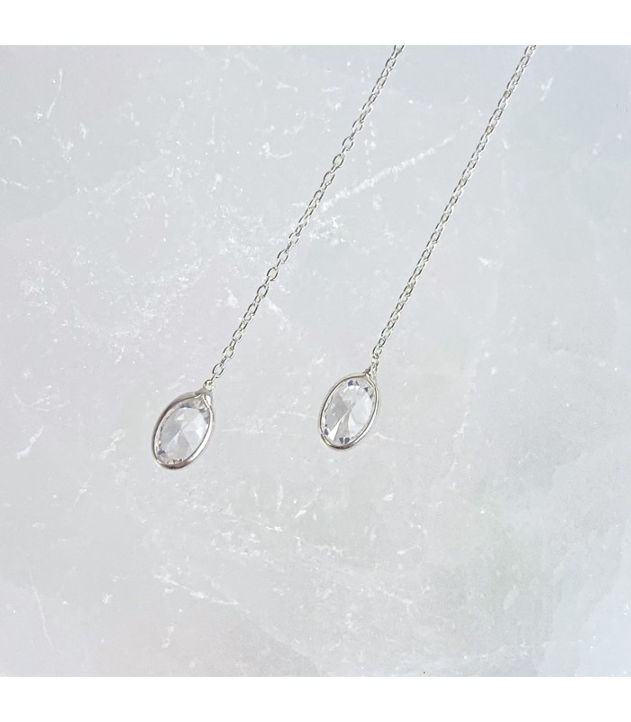 Aretes colgantes white topaz