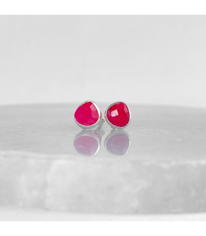 Arete de Agata Rosa forma gota
