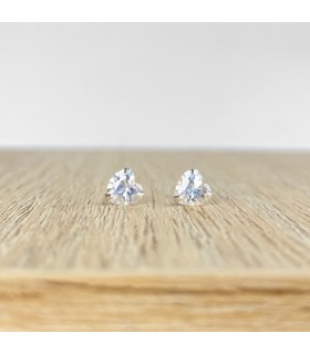 Arete corazón pulido White Topaz