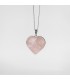 Dije de Cuarzo Rosa en Forma de Corazón Grande