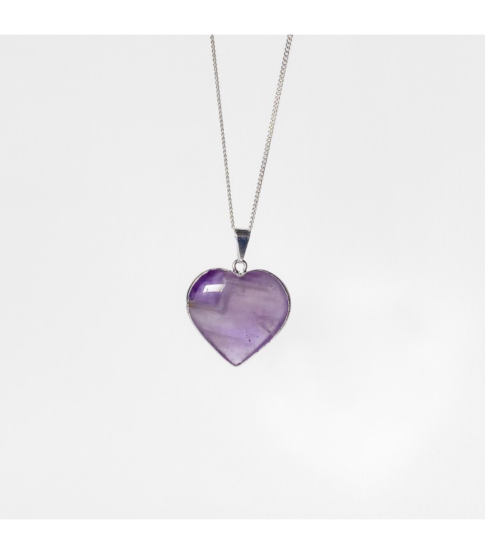 Dije de Amatista en Forma de Corazón Grande