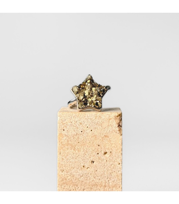 Anillo Petite de Pirita Plata